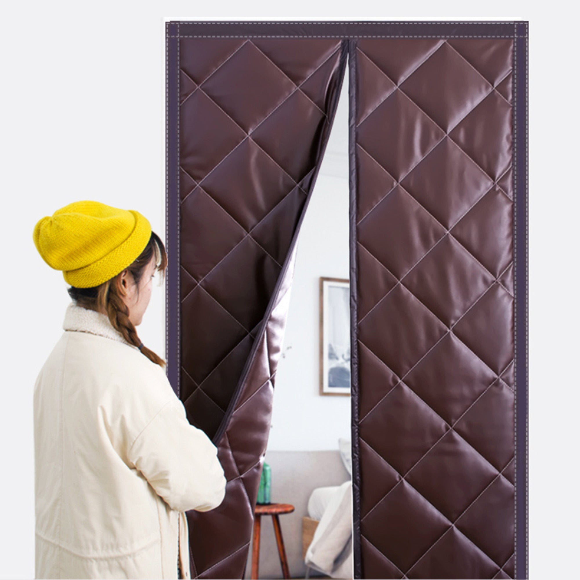 Magnetic Door Insulation Curtain Thermal Winter Block For Draft Stopping And Energy Conservation - Image 2