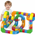 Magnetic Train Track Toy With 3D Snap-Together Cubes Bridges Loops And Rechargeable Train - Image 1