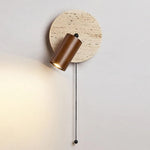 Modern Travertine Wood Rotatable Wall Sconce LED 1-Light Lasson Living