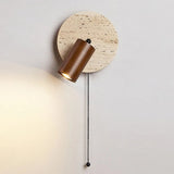 Modern Travertine Wood Rotatable Wall Sconce LED 1-Light Lasson Living