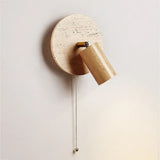 Modern Travertine Wood Rotatable Wall Sconce LED 1-Light Lasson Living