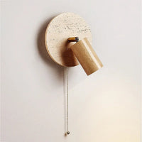 Modern Travertine Wood Rotatable Wall Sconce LED 1-Light Lasson Living