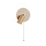 Modern Travertine Wood Rotatable Wall Sconce LED 1-Light Lasson Living