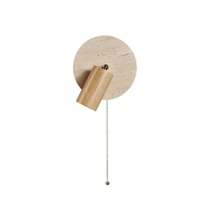 Modern Travertine Wood Rotatable Wall Sconce LED 1-Light Lasson Living
