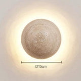 Modern Minimalist Travertine Round Wall Sconce LED 1-Light Lasson Living
