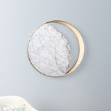 Marble Accent Sconces With Copper Ring Detail - Image 1