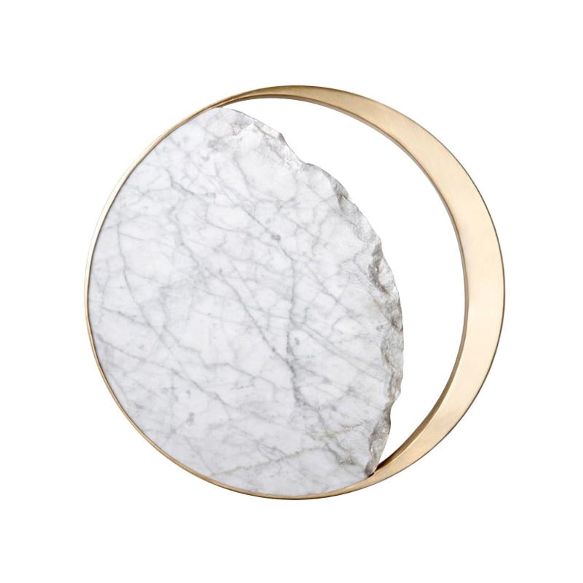 Marble Accent Sconces With Copper Ring Detail - Image 2