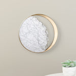 Marble Accent Sconces With Copper Ring Detail - Image 4