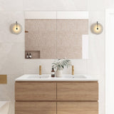 Marble Wall Lights With Black Circle Shades - Image 3