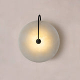 Marble Wall Lights With Black Circle Shades - Image 4