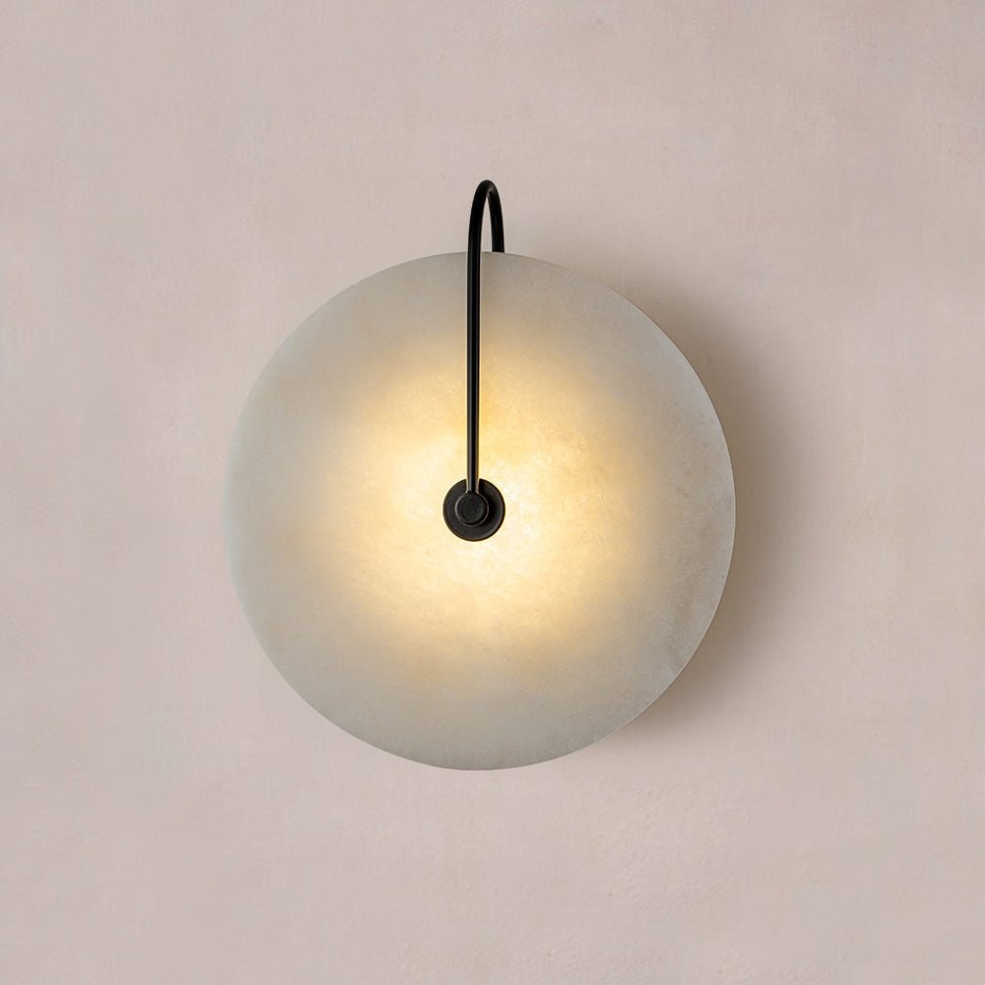 Marble Wall Lights With Black Circle Shades - Image 4