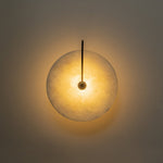 Marble Wall Lights With Black Circle Shades - Image 7