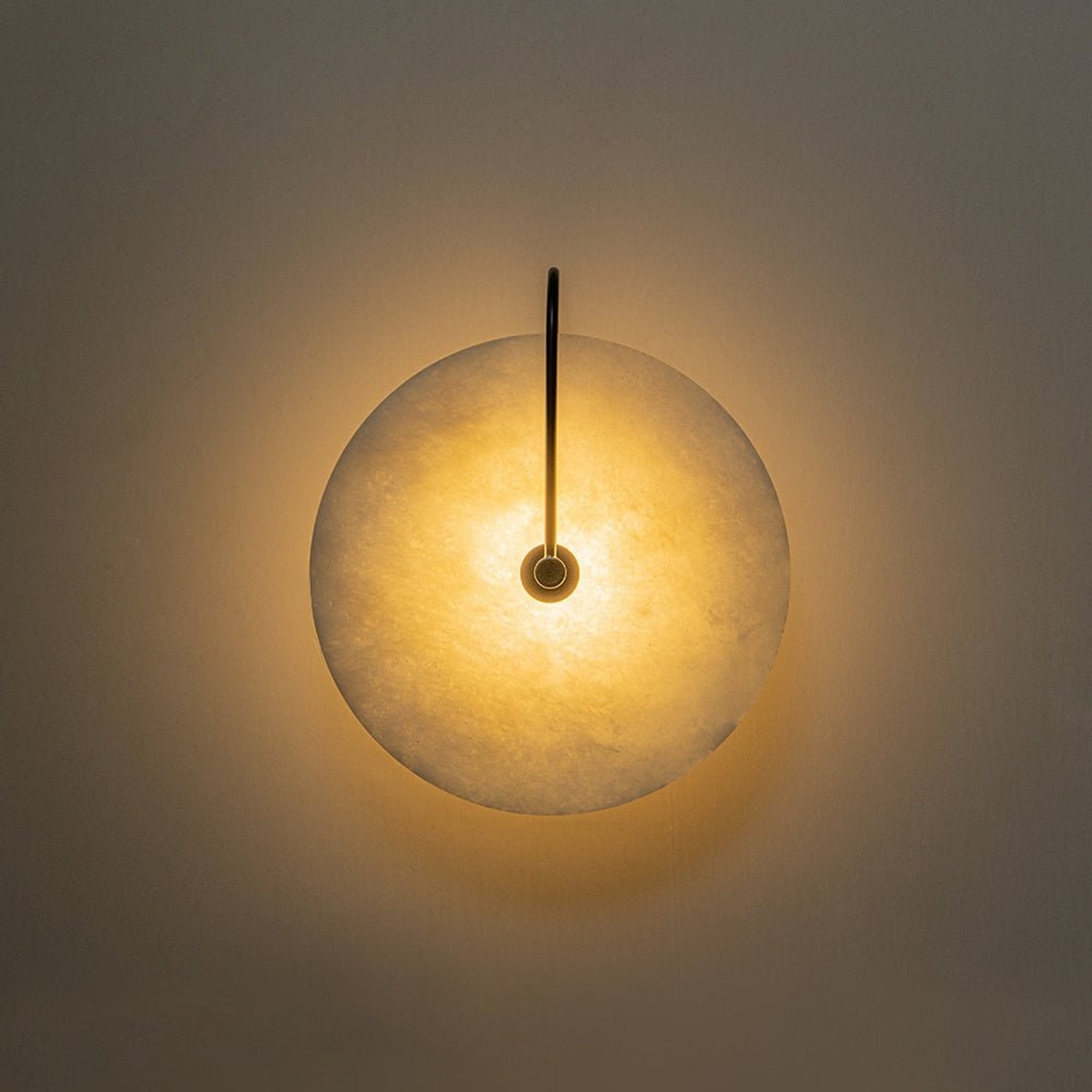 Marble Wall Lights With Black Circle Shades - Image 7