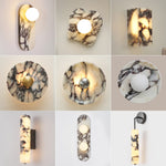Marble Wall Lights With Cube Stone Shade - Image 1