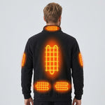Men's Heated Fleece Jacket With Stand Collar Full Zip Seals In Heat And Blocks Wind - Image 2