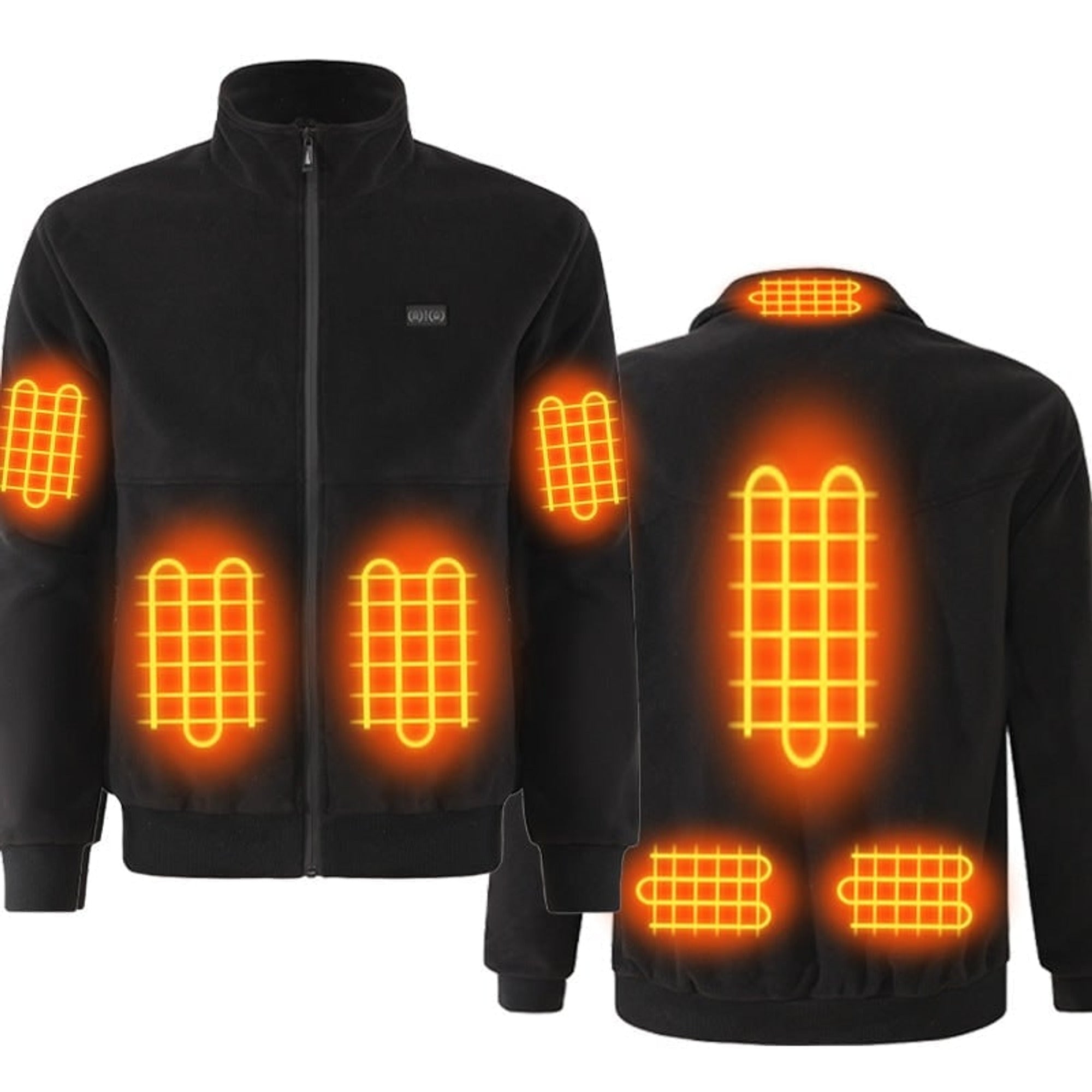 Men's Heated Fleece Jacket With Stand Collar Full Zip Seals In Heat And Blocks Wind - Image 4