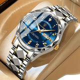 Men's Sports Watch with Secure Chronograph Design and Two-Tone Bracelet - Image 1