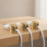 Metal Cable Management Clips Cylindrical Desk Cord Organizer - Image 1