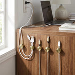 Metal Cable Management Clips Cylindrical Desk Cord Organizer - Image 4
