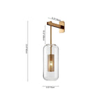Mid Century Modern Cylinder Sconces With Clear Glass Arm-Mounted Light - Image 3
