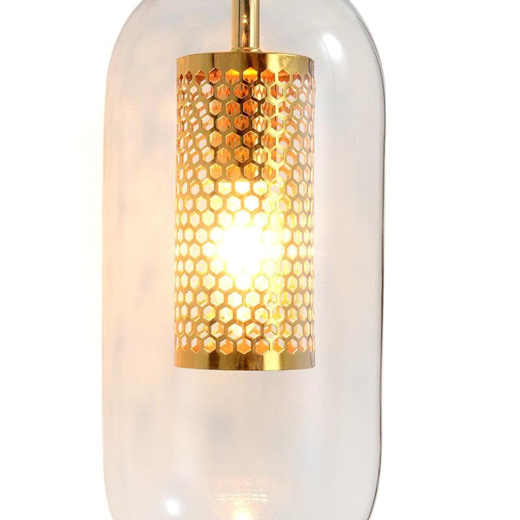 Mid Century Modern Cylinder Sconces With Clear Glass Arm-Mounted Light - Image 6