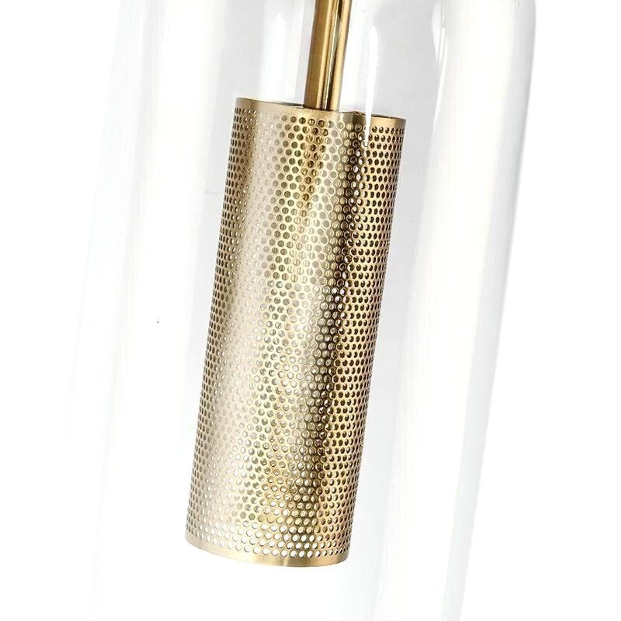 Mid Century Modern Cylinder Sconces With Clear Glass Arm-Mounted Light - Image 7