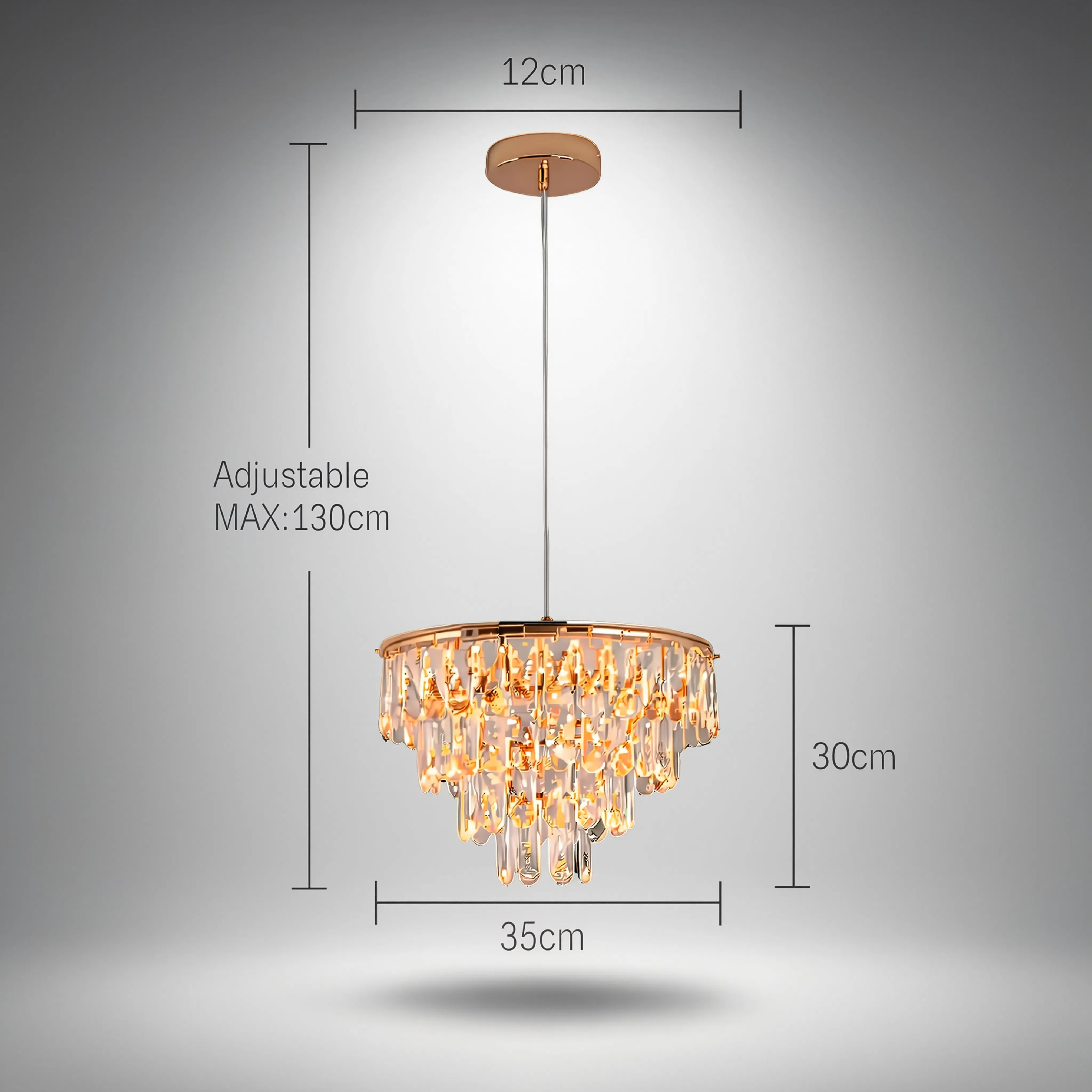 Mini Chandelier Pendant Crystal LED Ceiling Light - Image 2