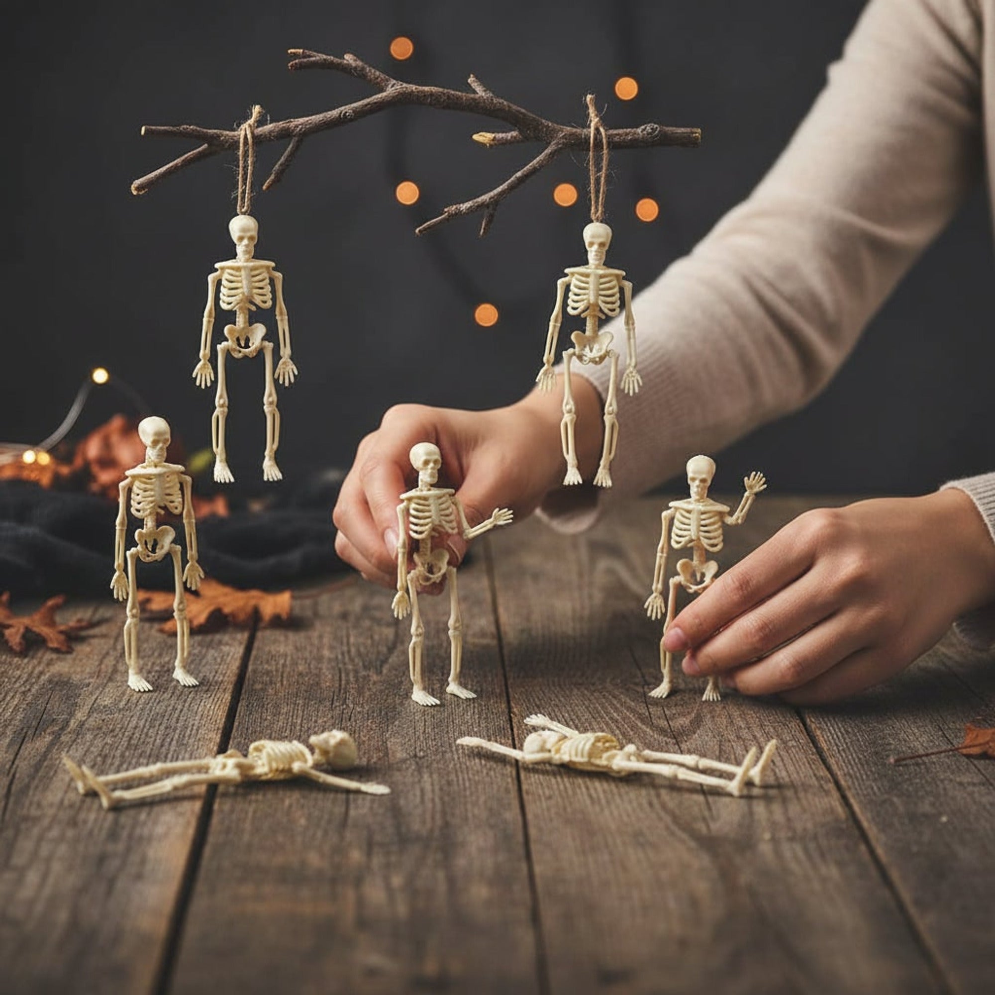 Mini Skeleton Figures Halloween Lanterns & Candlelight Party Decoration Vielseitige Dekoration Skelettfiguren - Image 1