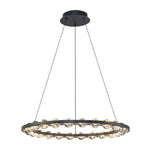 Modern Black Bubble Glass Circle LED Chandelier - Image 4