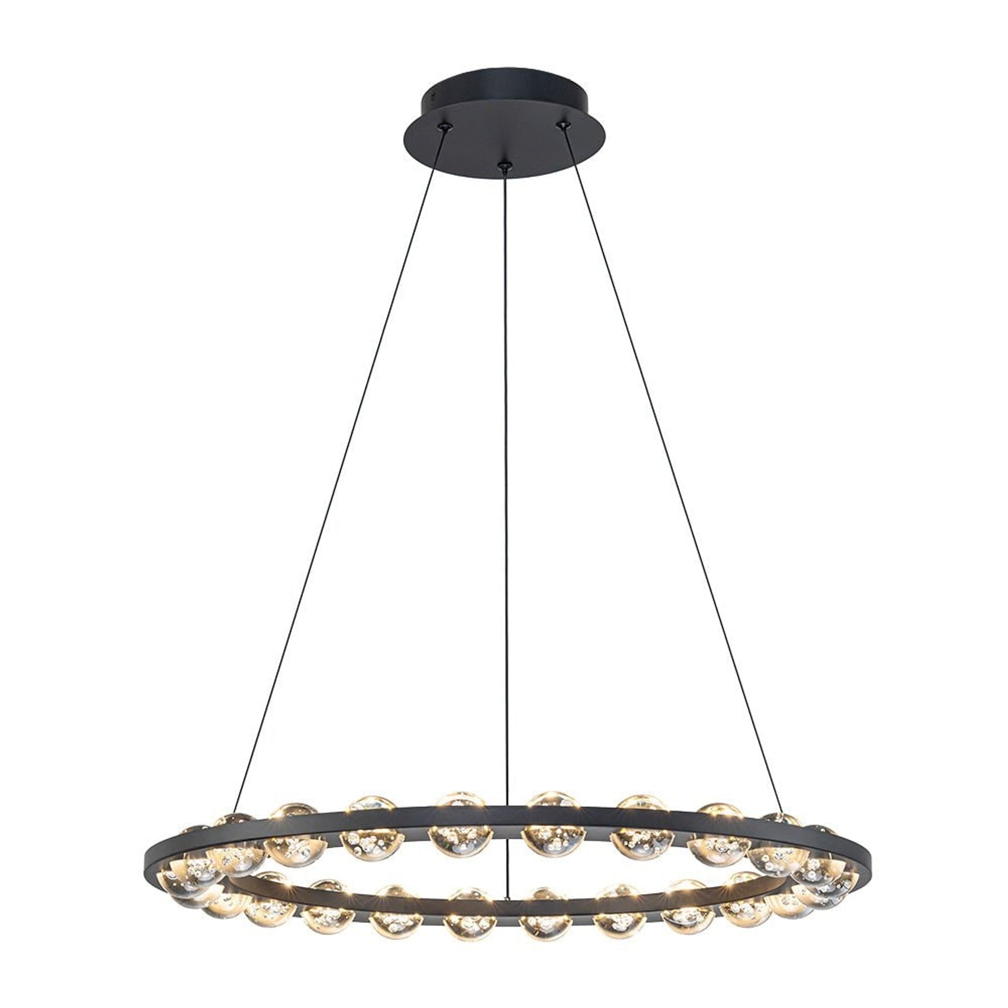 Modern Black Bubble Glass Circle LED Chandelier - Image 4