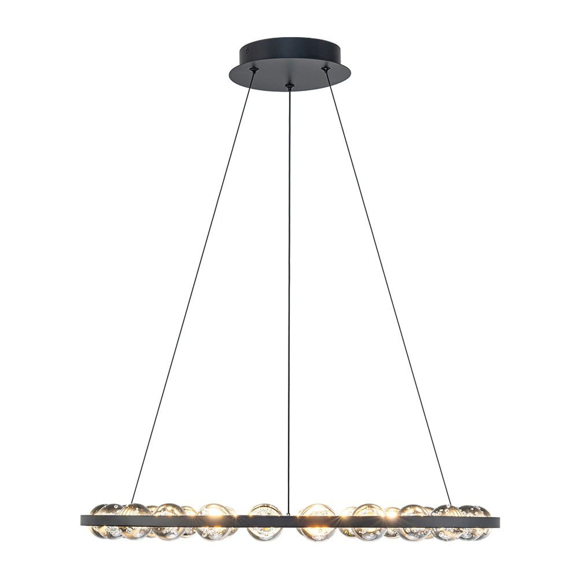 Modern Black Bubble Glass Circle LED Chandelier - Image 5
