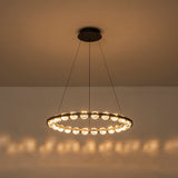 Modern Black Bubble Glass Circle LED Chandelier - Image 6