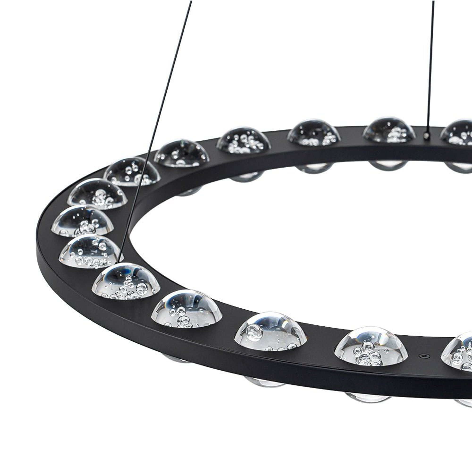 Modern Black Bubble Glass Circle LED Chandelier - Image 8