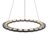 Modern Black Bubble Glass Circle LED Chandelier - Image 9