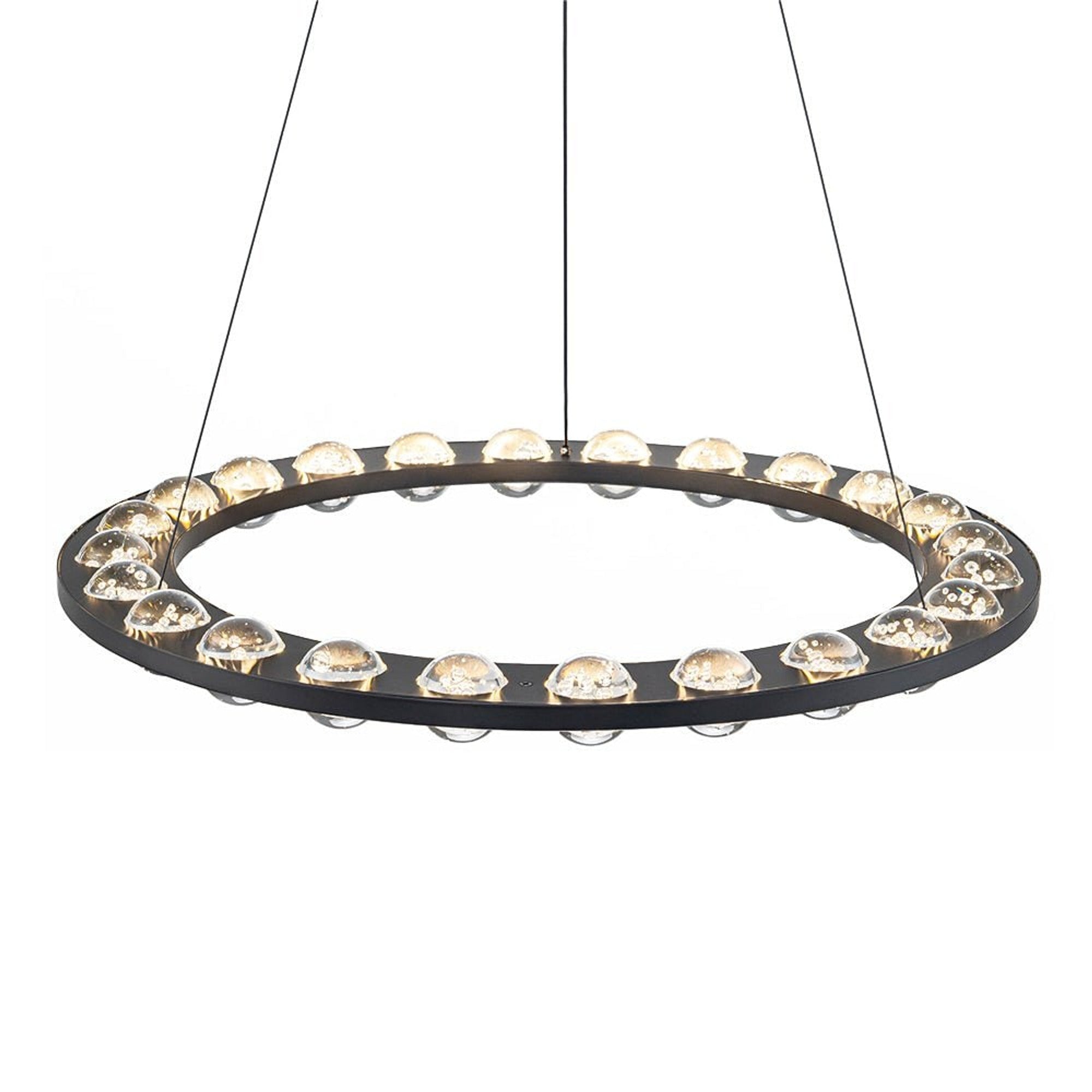 Modern Black Bubble Glass Circle LED Chandelier - Image 9