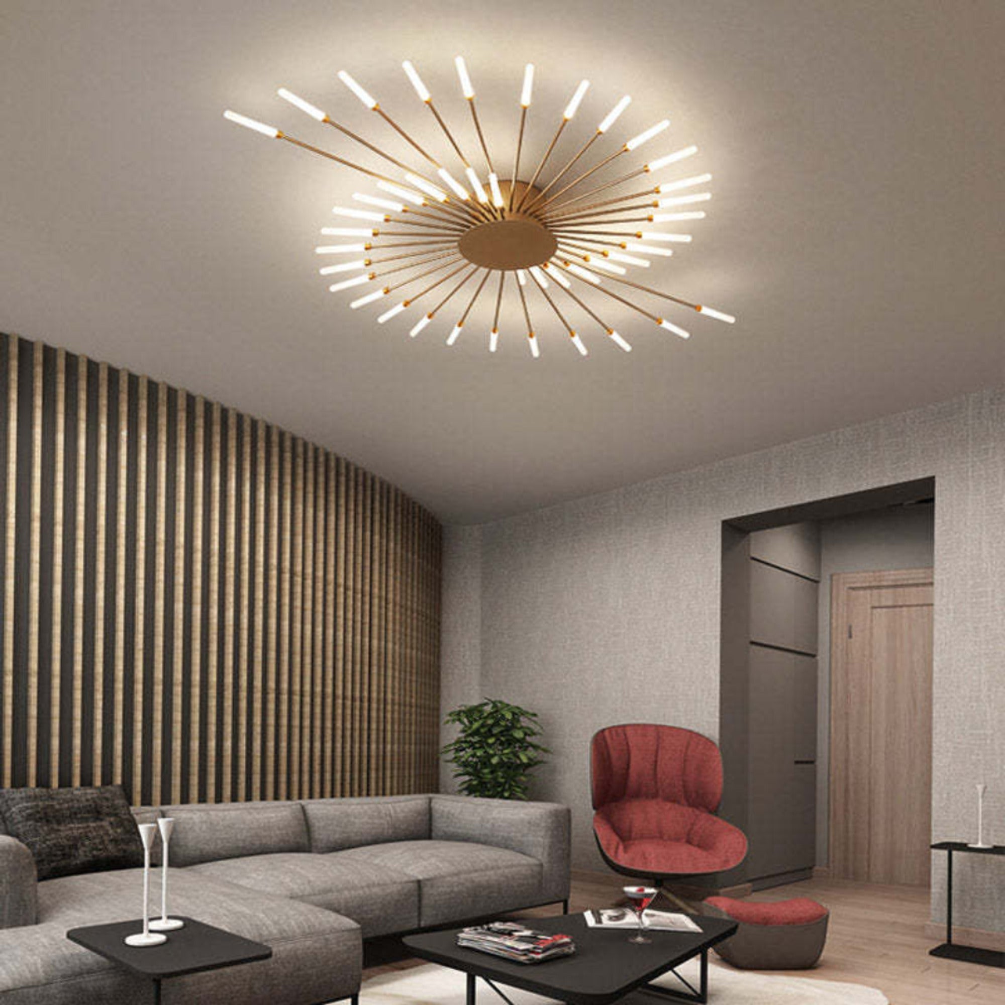 Modern Ceiling LED Chandeliers With Metal Starburst Design - Image 18
