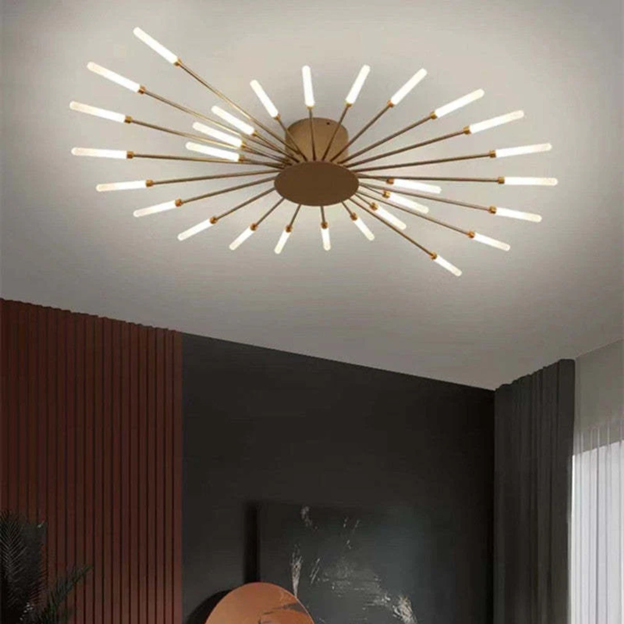 Modern Ceiling LED Chandeliers With Metal Starburst Design - Image 5