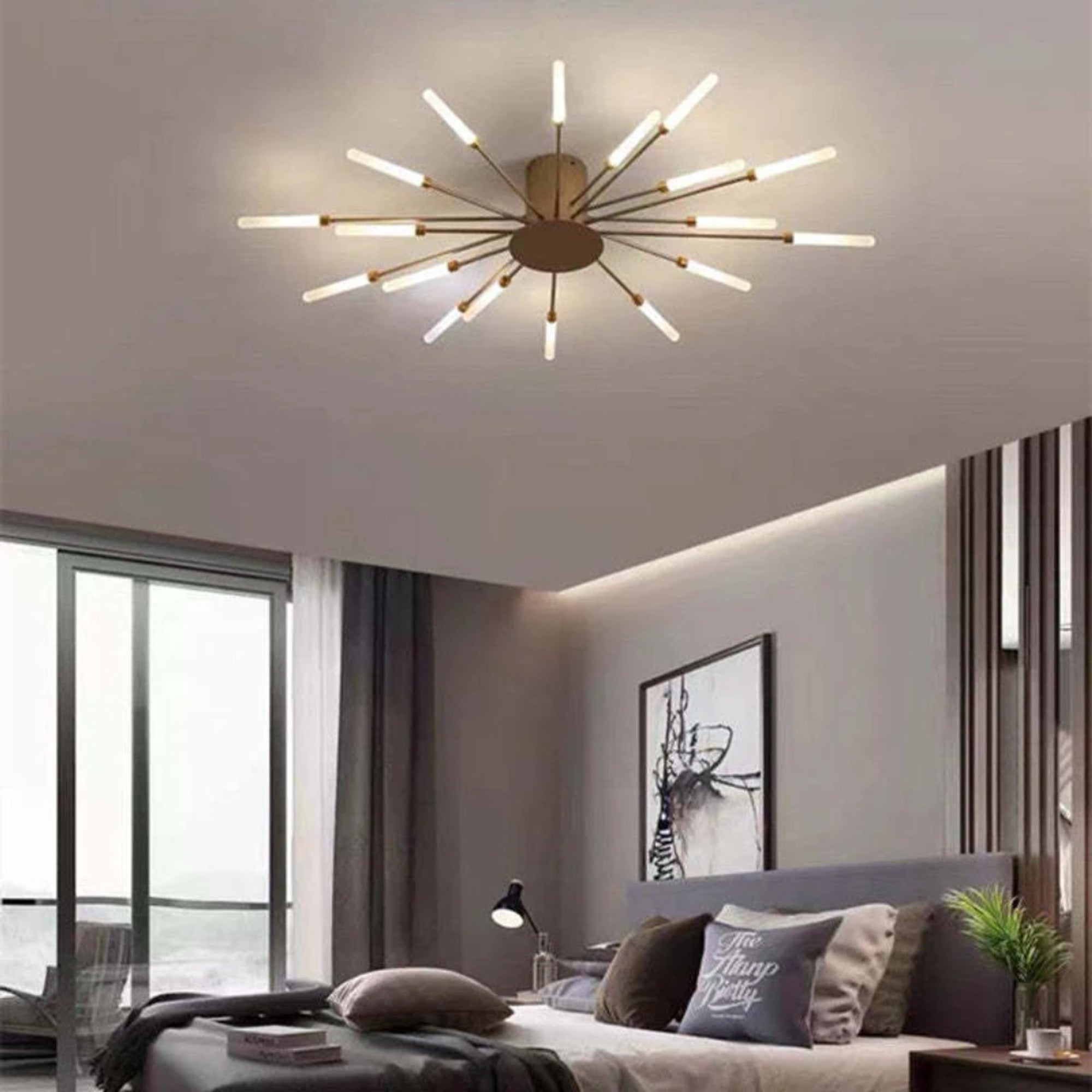 Modern Ceiling LED Chandeliers With Metal Starburst Design - Image 9