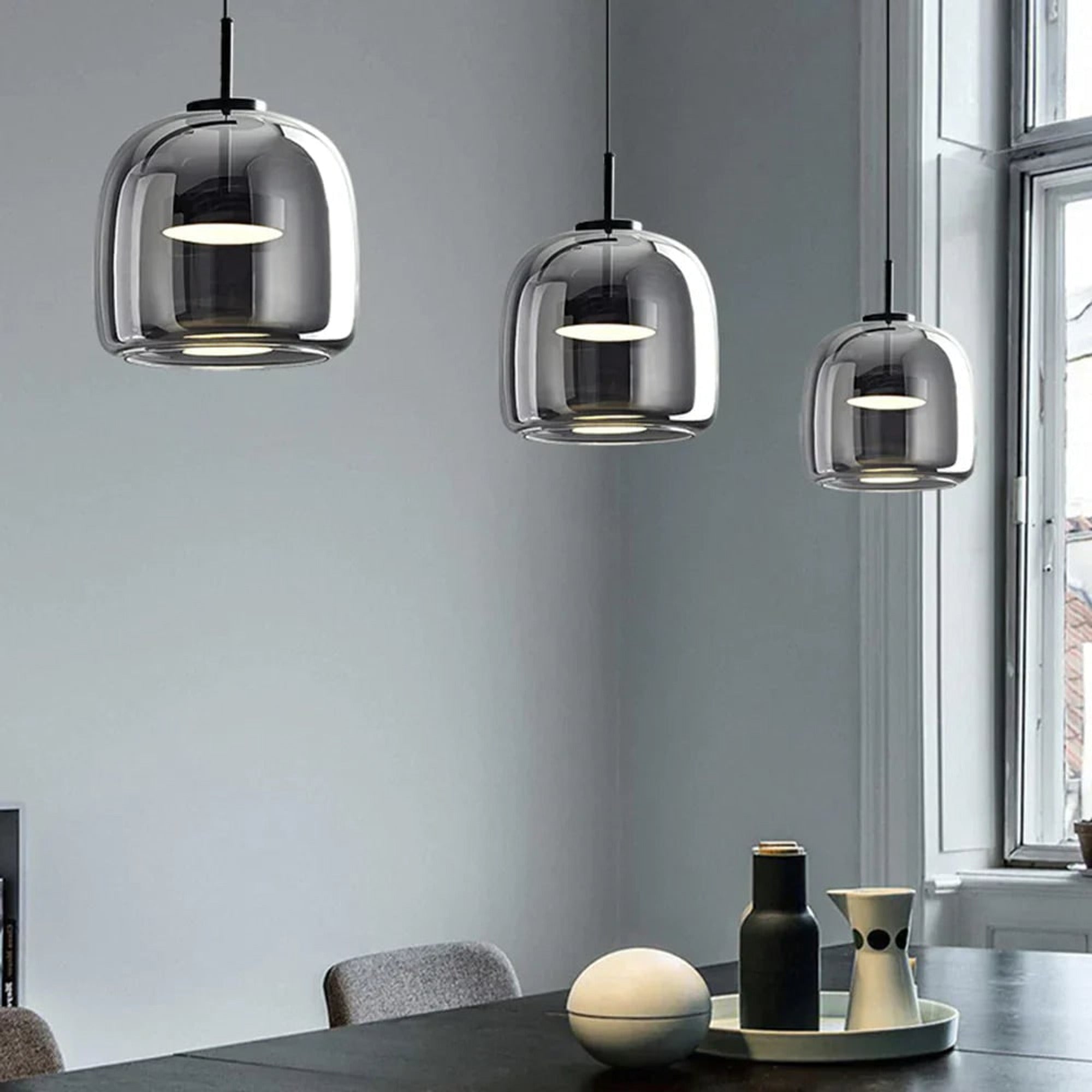Modern Glass Pendant Light Globe Dimmable Warm White - Image 15