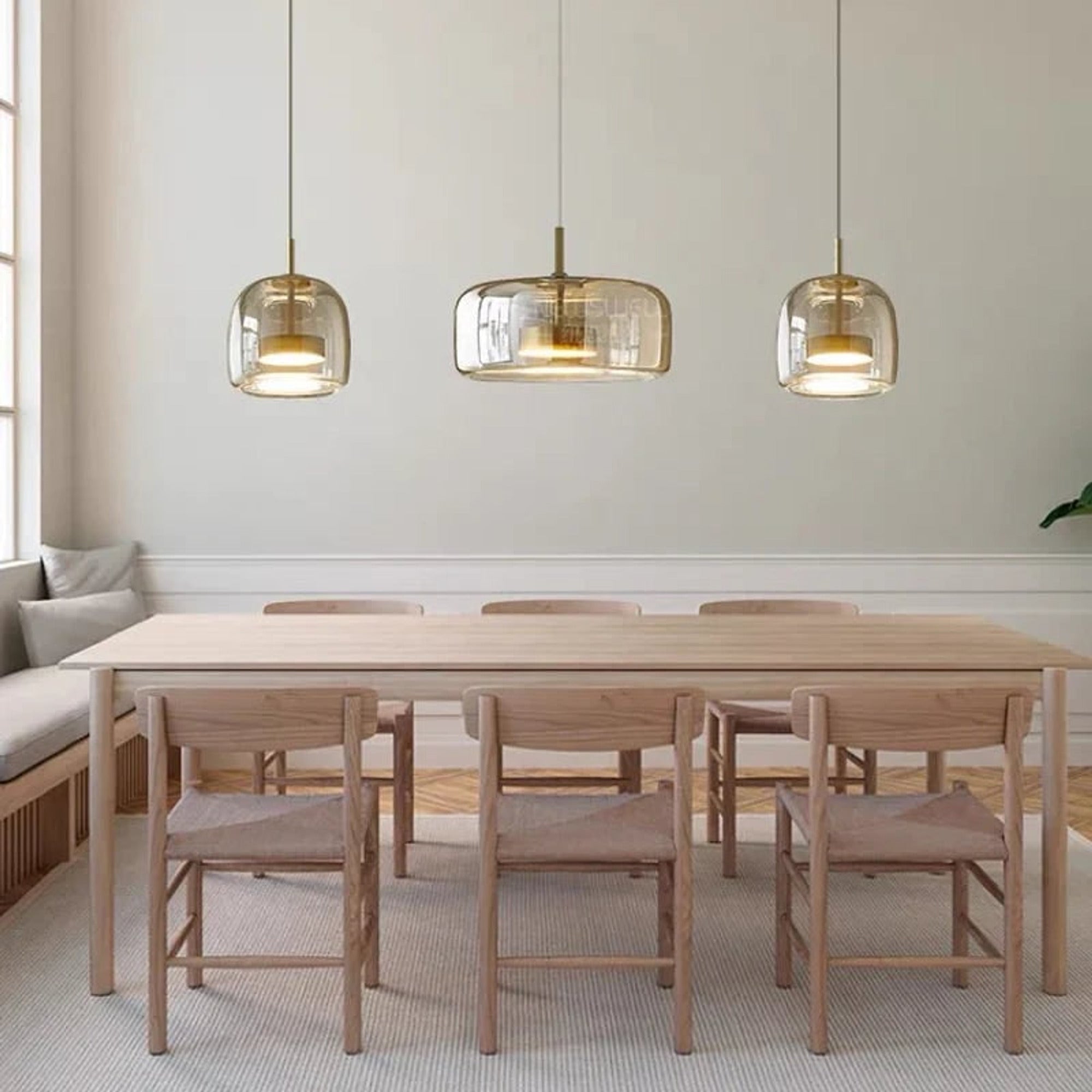 Modern Glass Pendant Light Globe Dimmable Warm White - Image 2