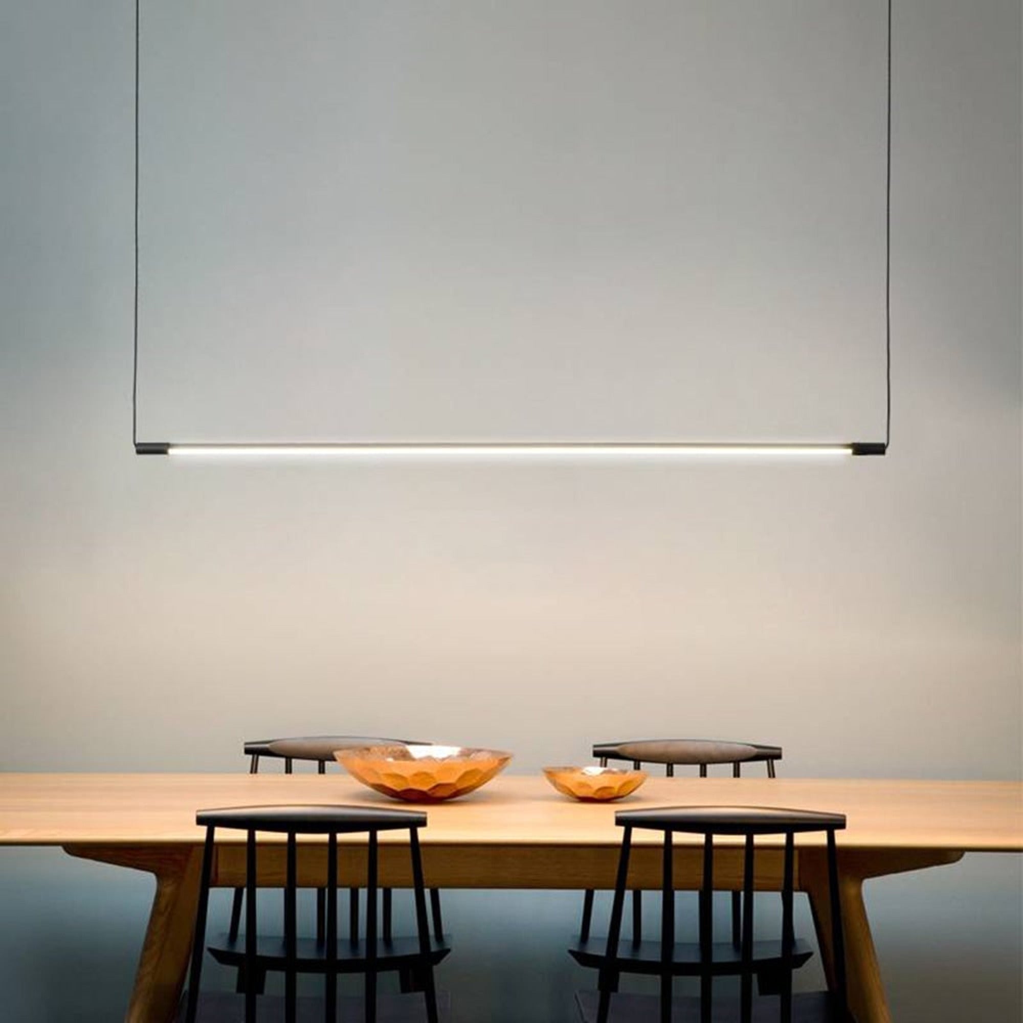 Modern Linear Black Metal LED Chandeliers Pendant Light - Image 2
