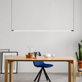 Modern Linear Black Metal LED Chandeliers Pendant Light - Image 5
