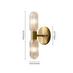Modern Textured Glass Cylinder Sconces With Brass Up And Down Light - Image 10