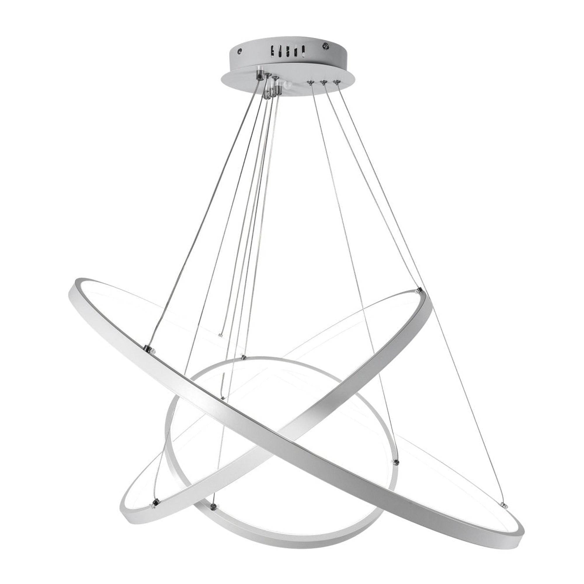 Modern Three-Ring White LED Chandelier With Dimmable Function - Image 5