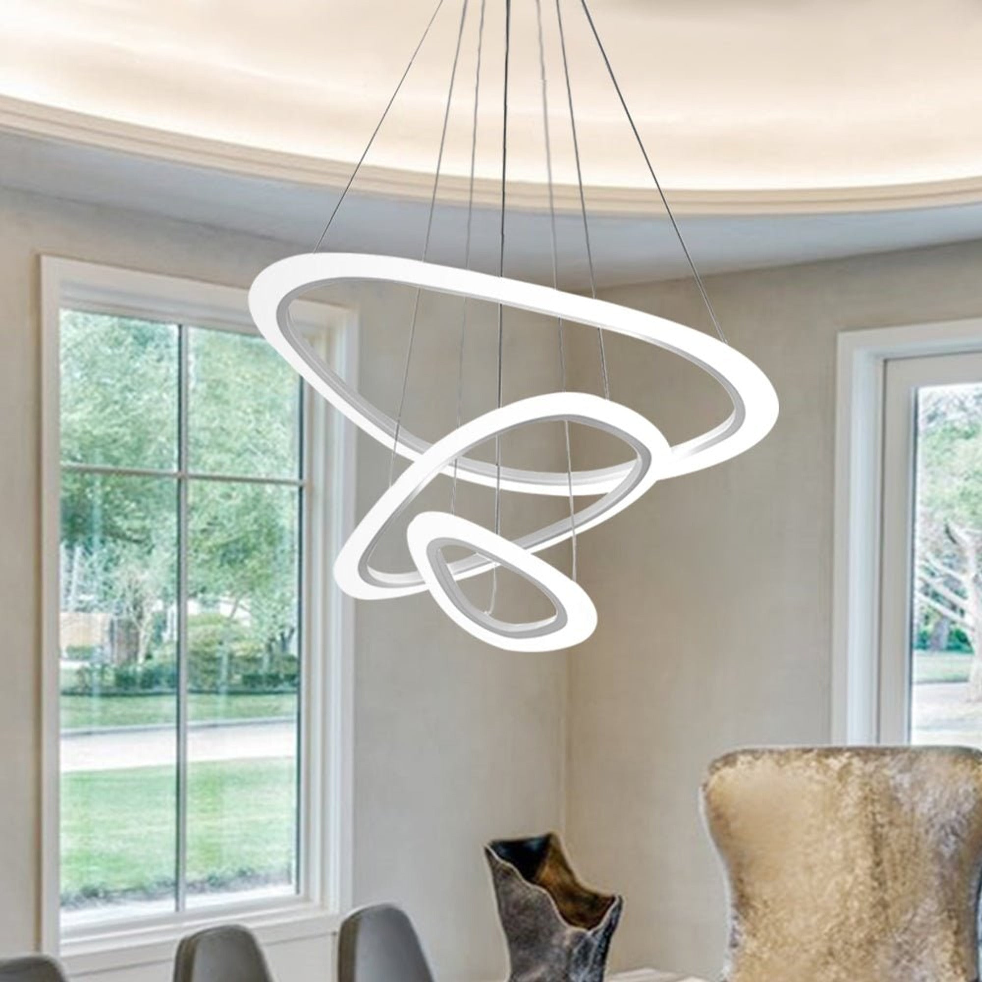 Modern White Ring LED Chandelier - Image 1
