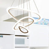 Modern White Ring LED Chandelier - Image 3