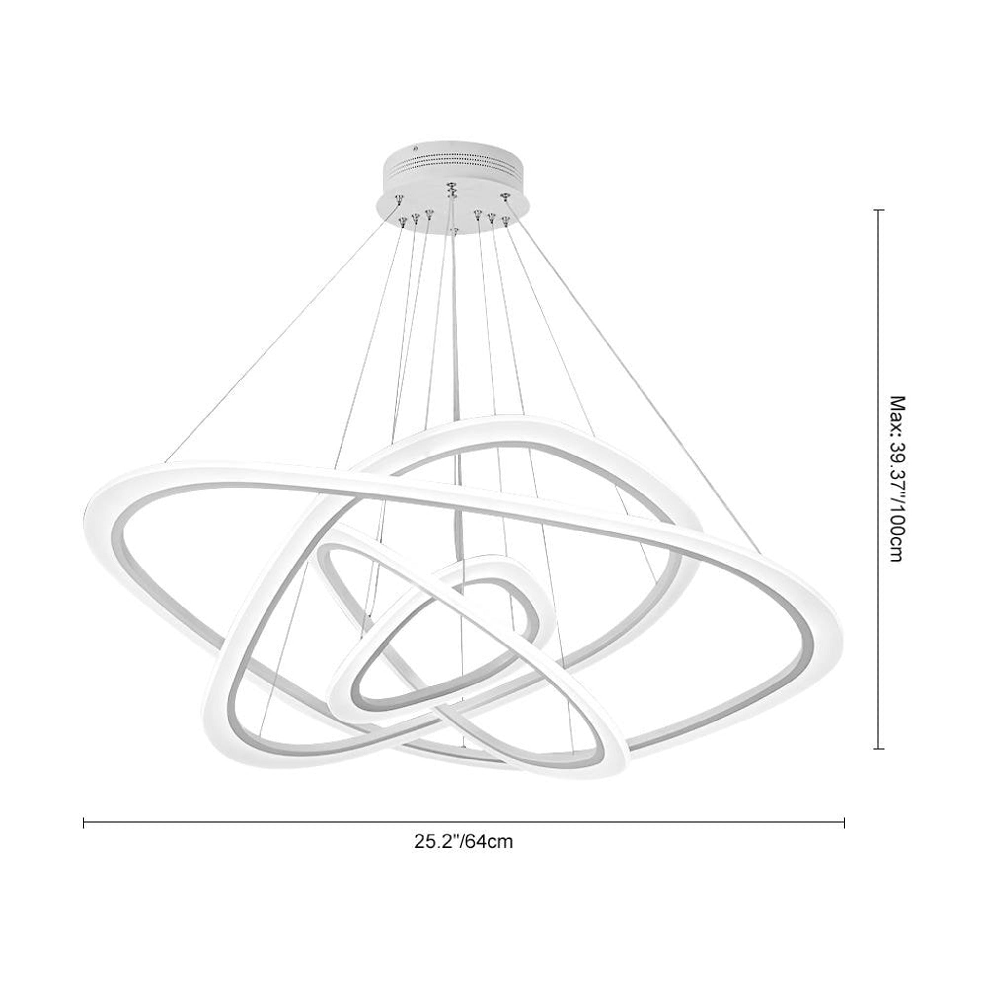 Modern White Ring LED Chandelier - Image 5
