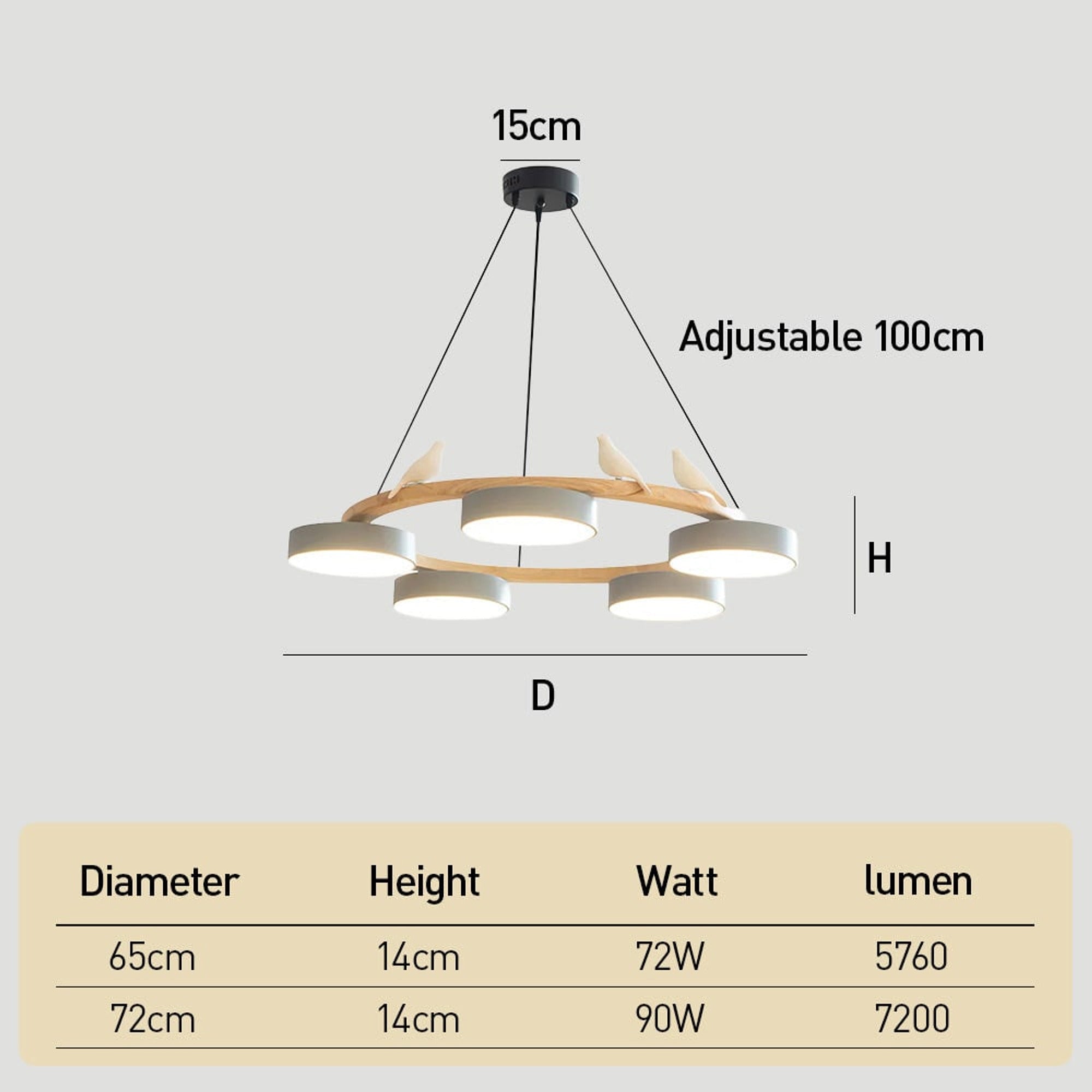 Modern Wood Bird LED Chandeliers - Image 10