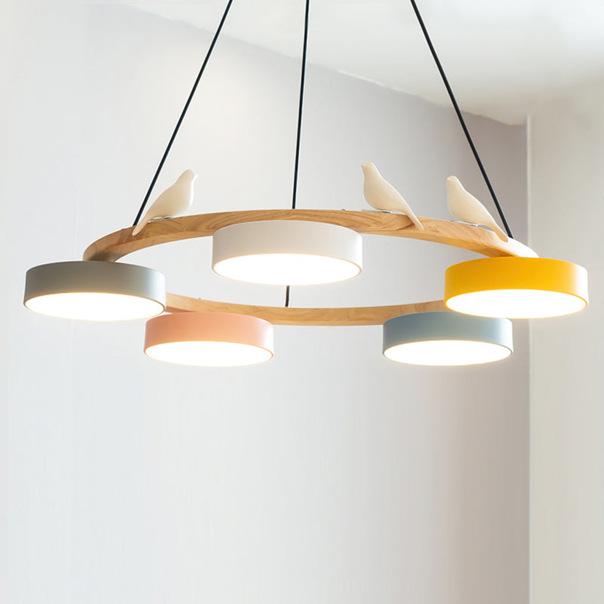 Modern Wood Bird LED Chandeliers - Image 2