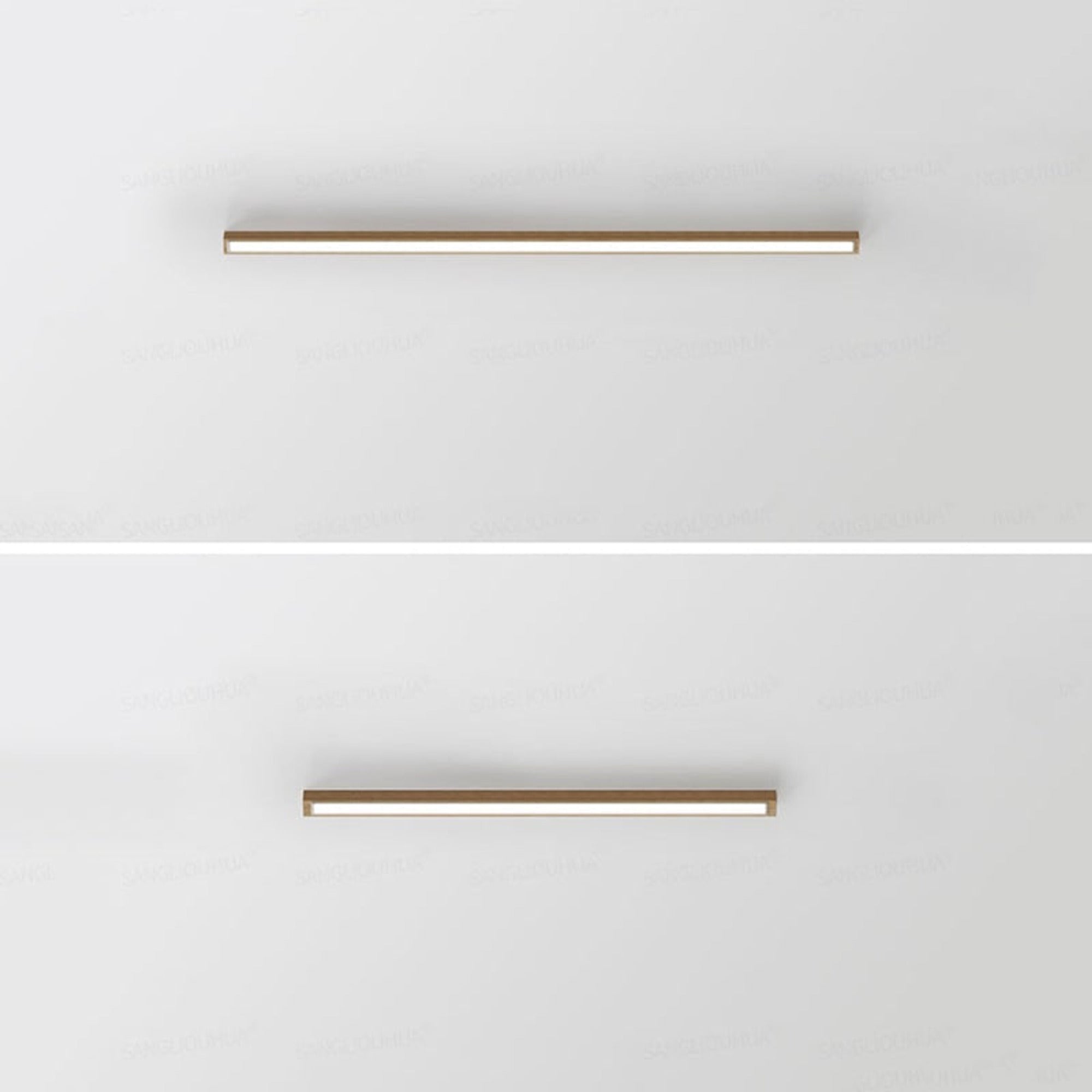 Modern Wooden LED Chandeliers Linear Ceiling Light With Acrylic Shade - Image 13